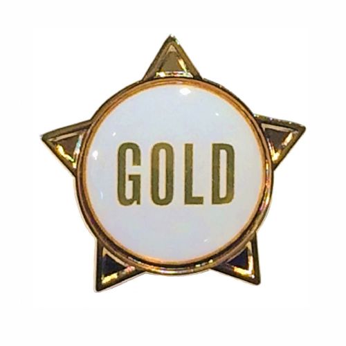 GOLD (text) star badge